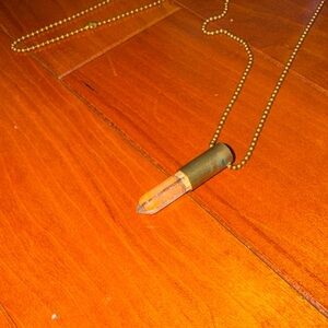 Brandy Melville White Quartz with Gold Bullet Necklace